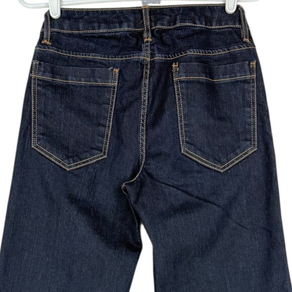 Joe Fresh Women's Wide Leg Stretch Mid Rise Blue Denim Jeans Size 4 Patch Pocket - Picture 4 of 10